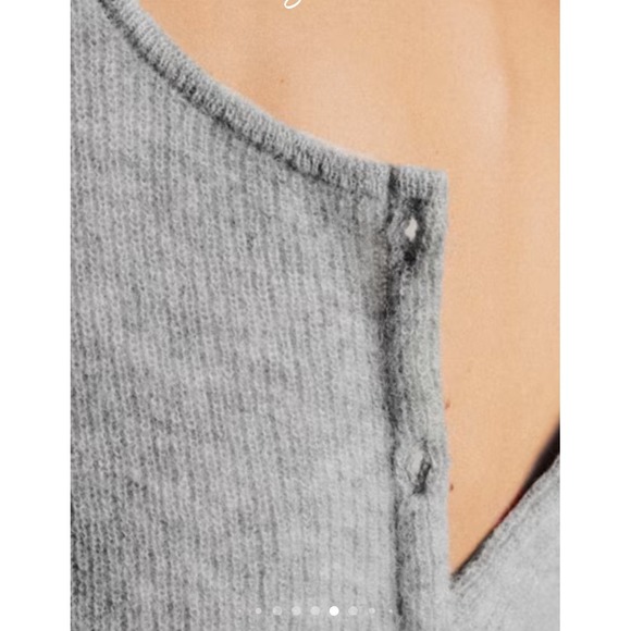 SEZANE Gaspar Cardigan Grey Super Kid Mohair Baby Alpaca Button Front Cardigan M - Picture 5 of 12